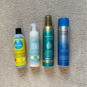 Bundle of curly hair products